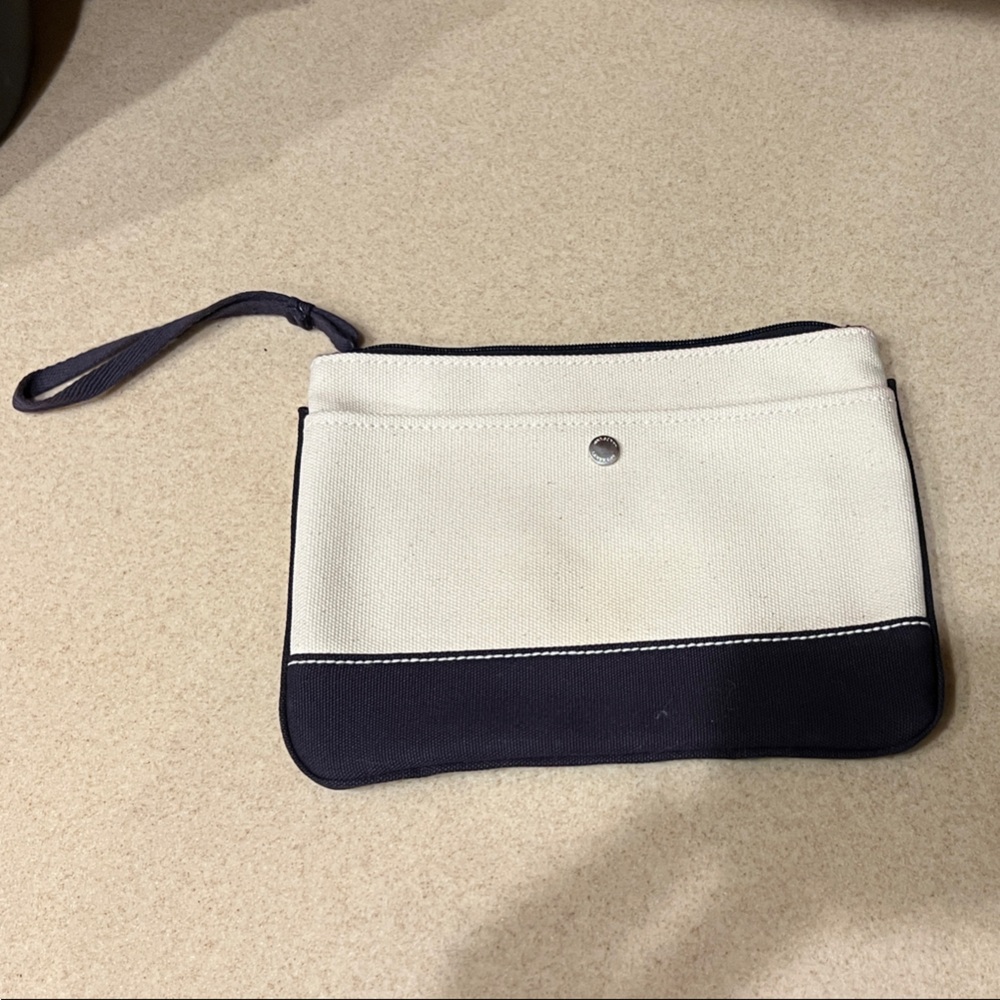 Lands End Stylish Blue and Cream Casual Clutch